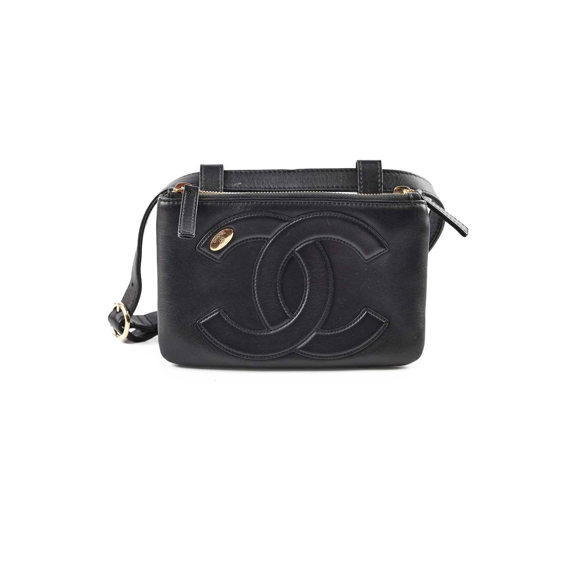 Chanel Black Lambskin Leather Waist Belt for Women - Luxury Fashion Accessory for Parties, Weddings & Evening Outfits