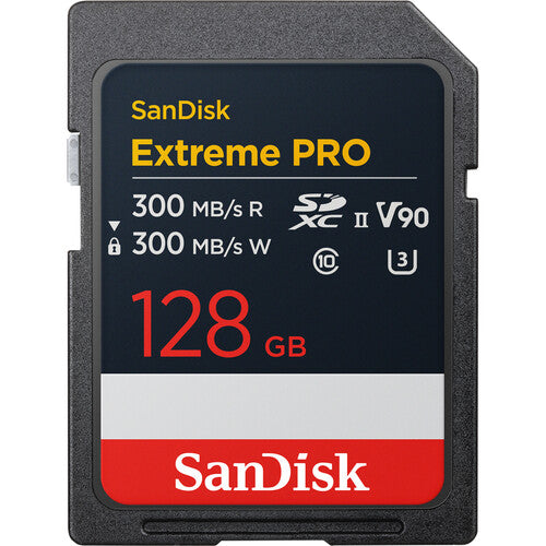SanDisk Extreme PRO SD UHS-II Memory Card 128GB - 300MB/s Read/Write Speed for 4K Video & High-Speed Photography - Perfect for DSLR Cameras, Drones, and Professional Videography