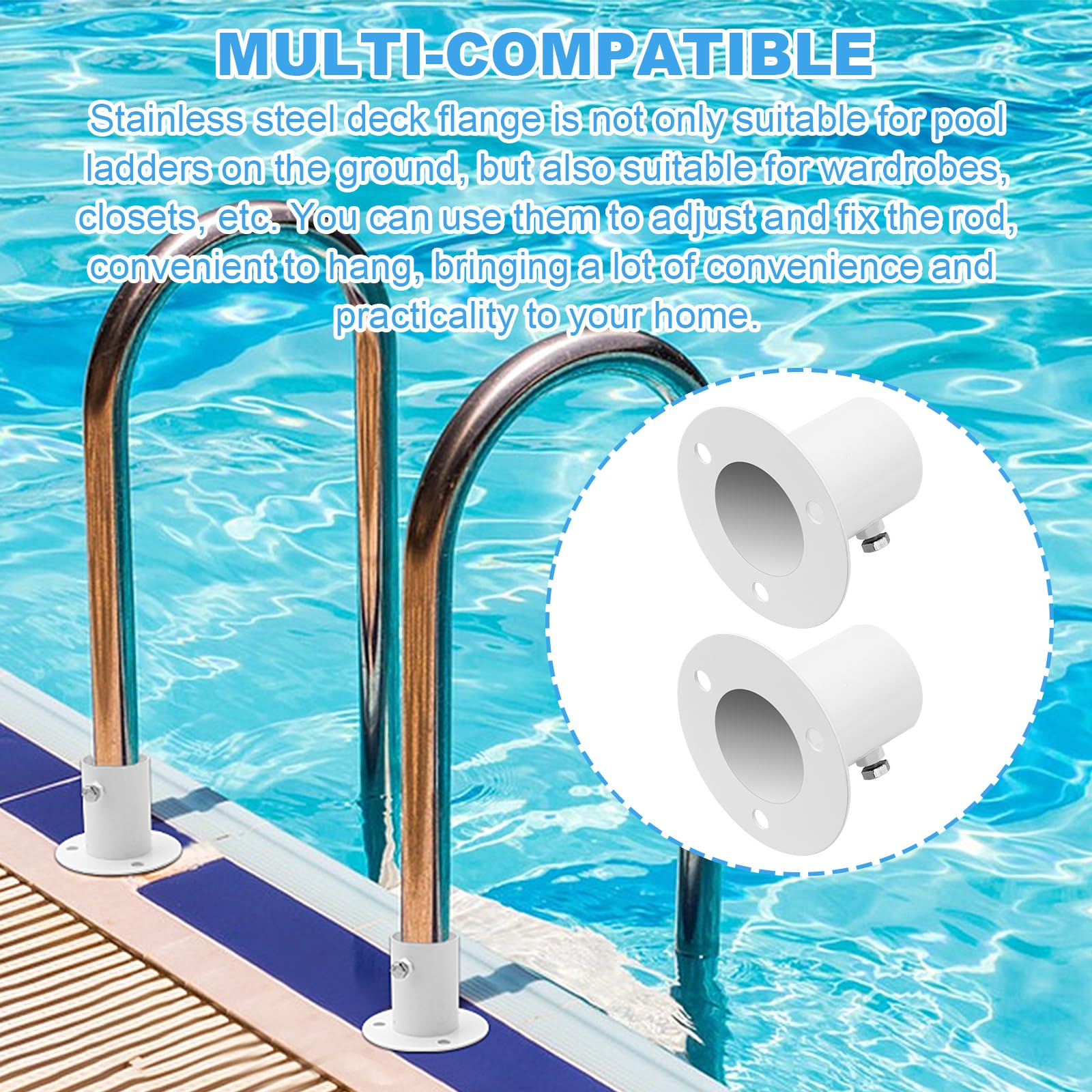 Stainless Steel Pool Ladder Brackets - 1.5