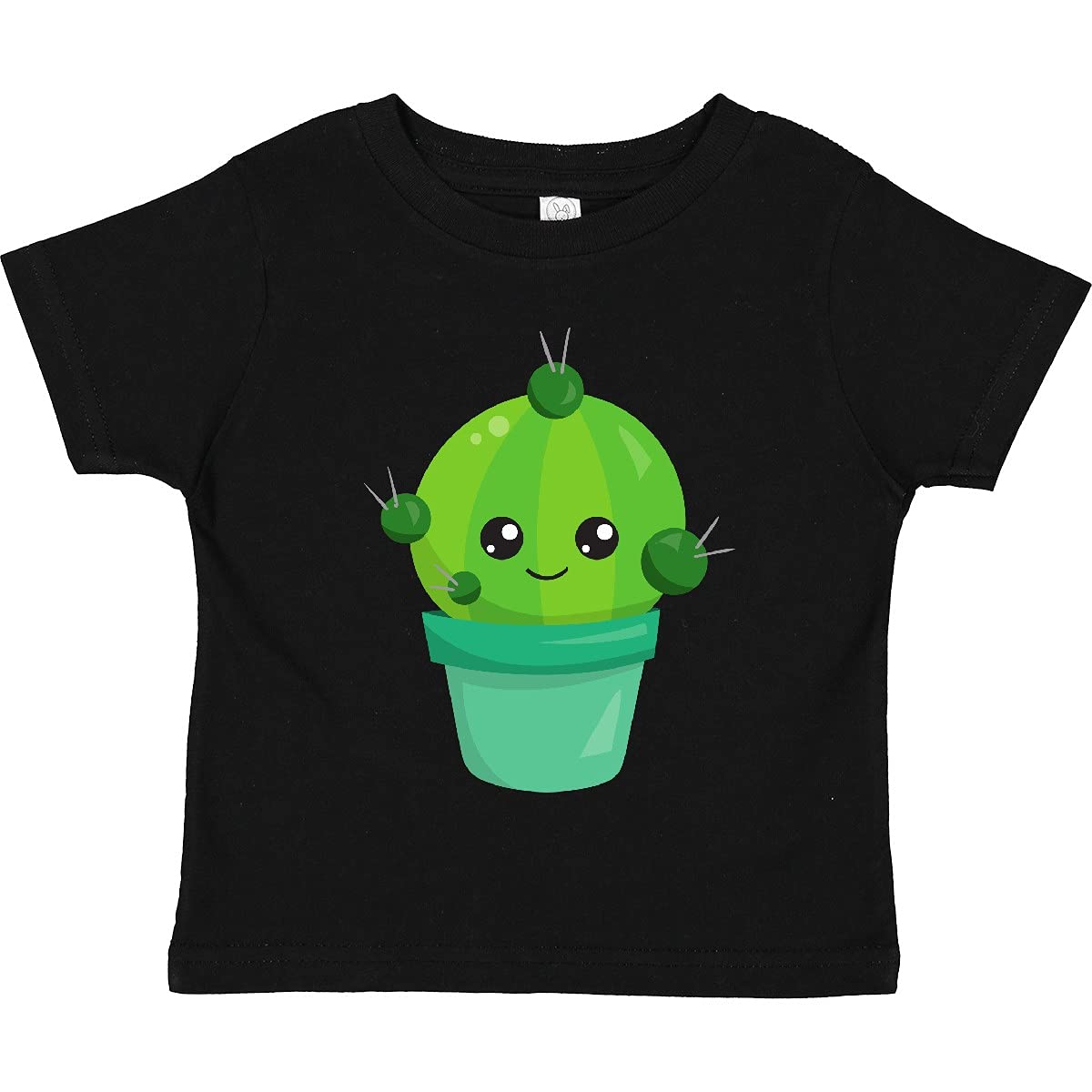Inktastic Cute Kawaii Cactus Green Pot Toddler T-Shirt - Soft Cotton Tee for Kids, Funny Cactus Graphic Shirt for Boys & Girls - Perfect for School, Playdates & Family Outings
