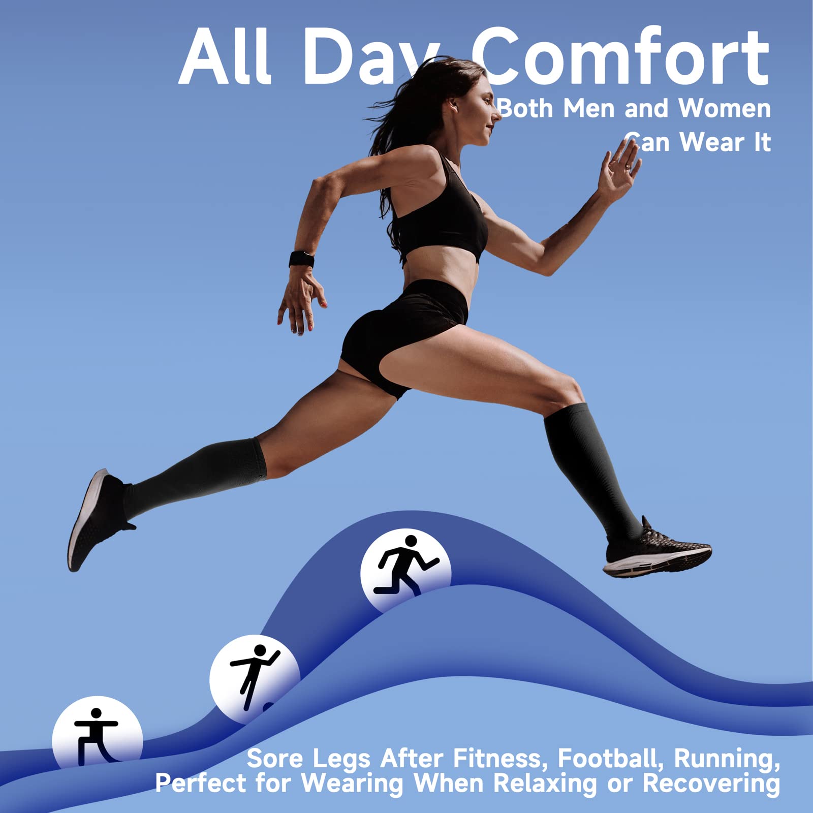 Bropite Copper Compression Socks for Men & Women with Zipper - Improve Circulation, Reduce Swelling & Pain Relief for Running, Travel & Recovery