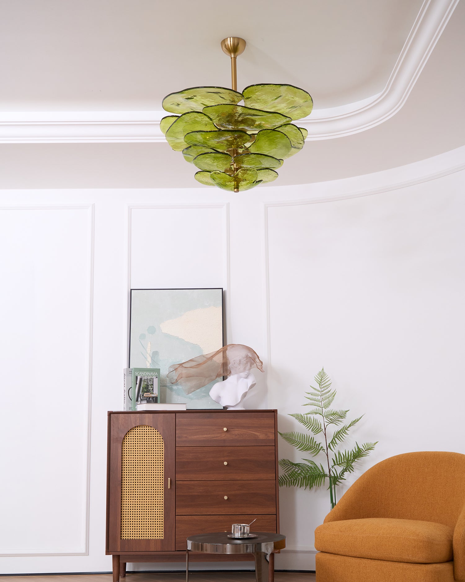 Elegant Lilypad Glass Chandelier - Modern Crystal Ceiling Light Fixture for Dining Room, Living Room & Bedroom Decor | Perfect for Home Lighting and Interior Design