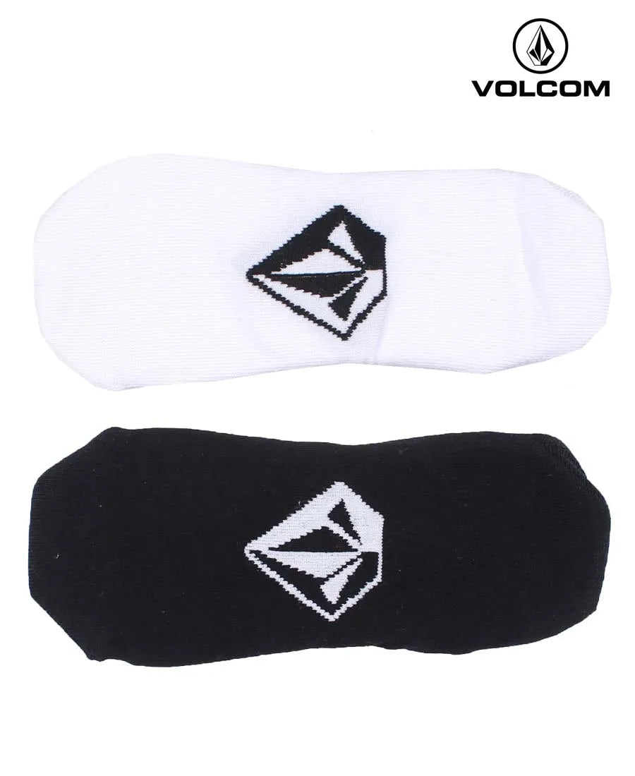 Volcom No Show Socks Solid White & Black Pack of 2 - Comfortable Low-Cut Socks for Men & Women - Perfect for Running, Gym, and Everyday Wear