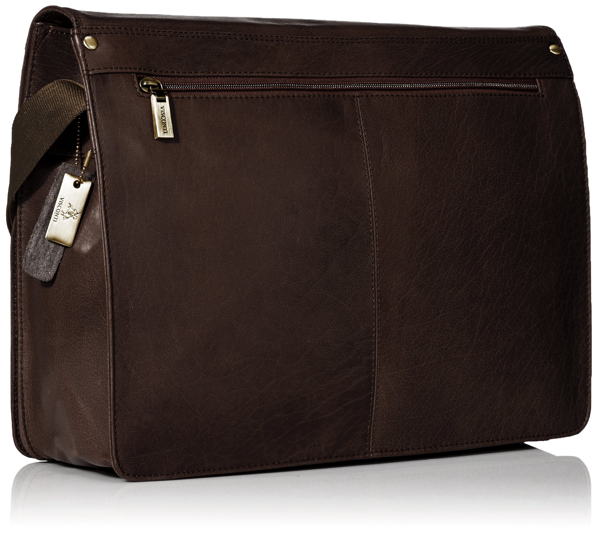 Premium Buffalo Leather 13 Inch Laptop Messenger Bag - Durable Shoulder Handbag for Men & Women (Brown, One Size) - Perfect for Work, Travel & Business Meetings