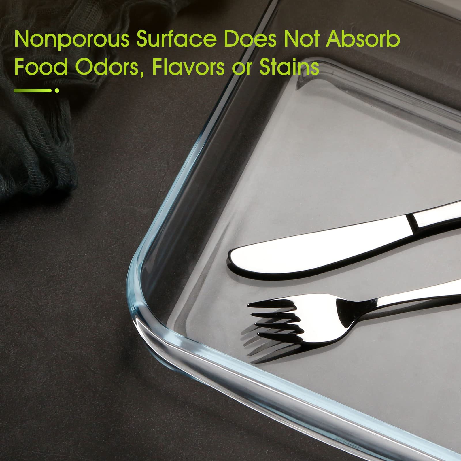 Nutriups 1.7QT Square Glass Baking Pan - Oven Safe Baking Dish for Brownies, Lasagna & Casseroles | Perfect for Holiday Cooking & Family Gatherings
