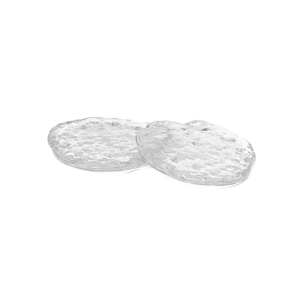 FERM LIVING Momento Glass Stones - Clear Glass Decorative Stones for Home Decor (Set of 2) | Perfect for Centerpieces, Vase Fillers & Tabletop Decorations