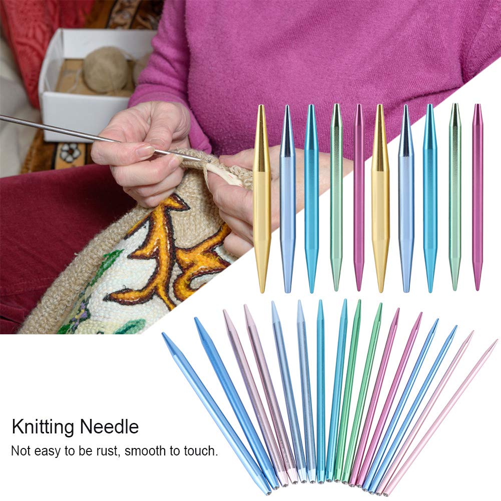 banapo Interchangeable Knitting Needles Set - Aluminum & Plastic DIY Crochet Tools for Home Knitting - Perfect Gift for Crafty Moms & Knitting Enthusiasts | Great for Scarves, Sweaters & Handmade Gifts