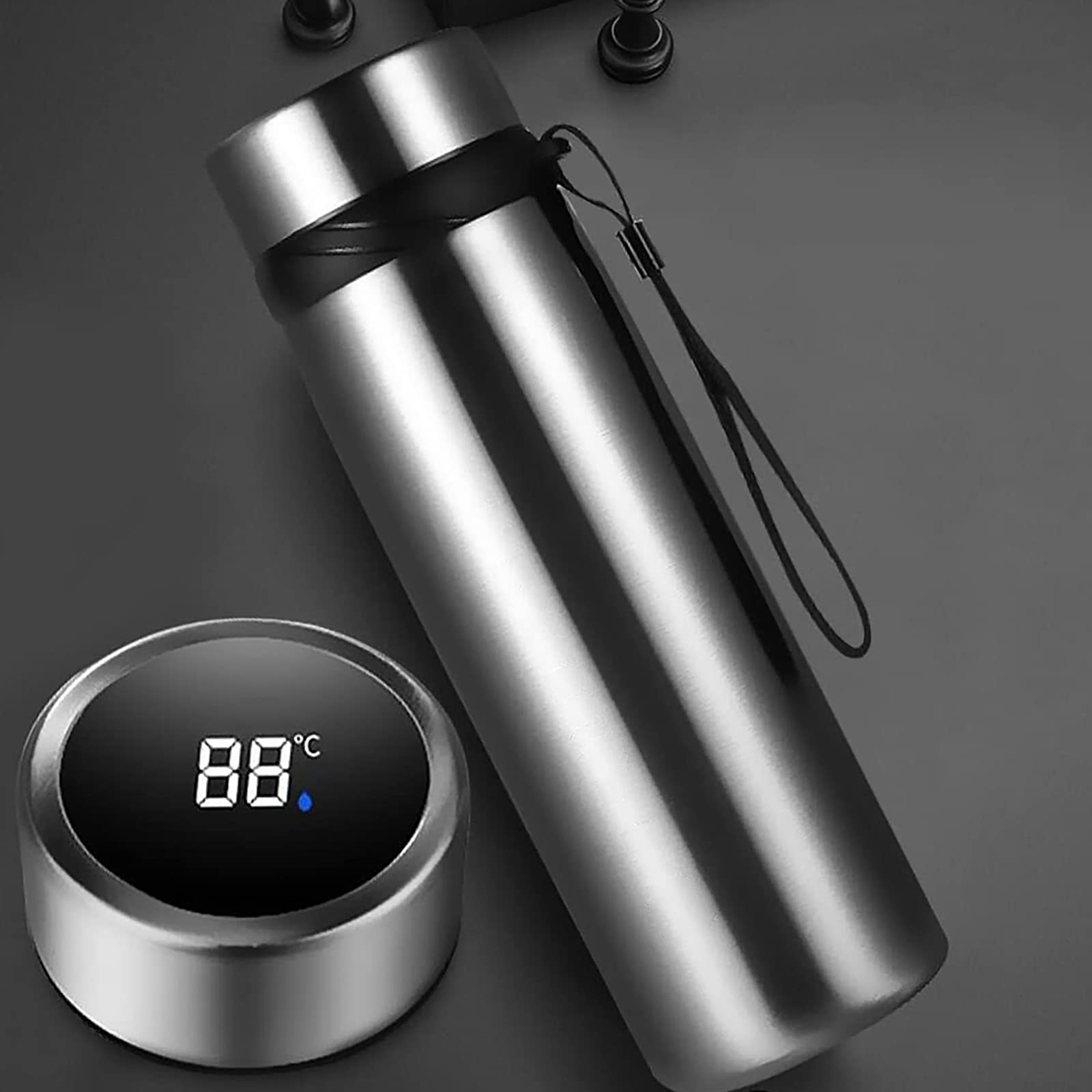 21 Oz Smart Coffee Thermos with LED Temperature Display - Double Wall Vacuum Insulated Tea Infuser & Sports Water Bottle - Keeps Drinks Hot/Cold for 24 Hours - Perfect for Office, Gym, Hiking & Travel