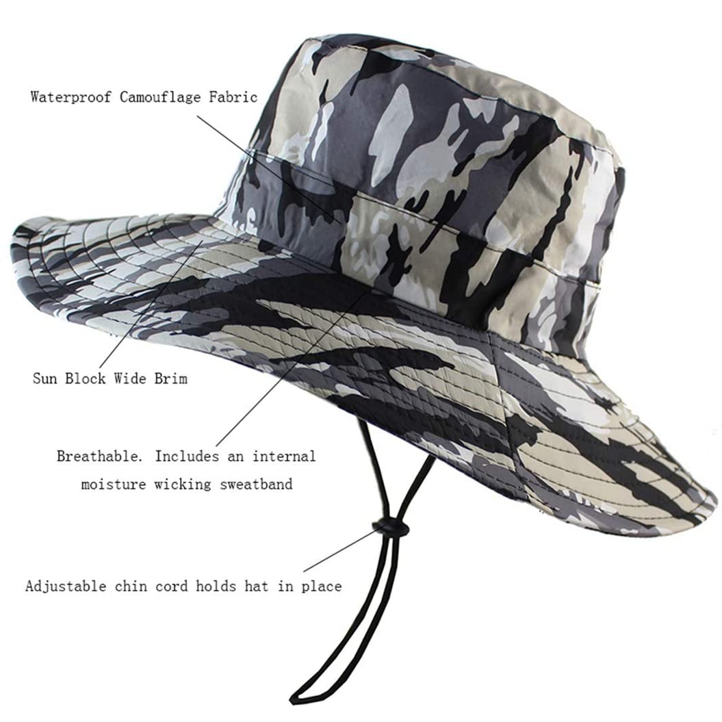 Quick Dry Sun Protection Boonie Hat - Breathable Adjustable Bucket Cap for Men, Fishing & Outdoor Activities - UPF 50+ UV Protection - Dark Grey - Ideal for Hiking, Camping, Beach and Summer Adventures