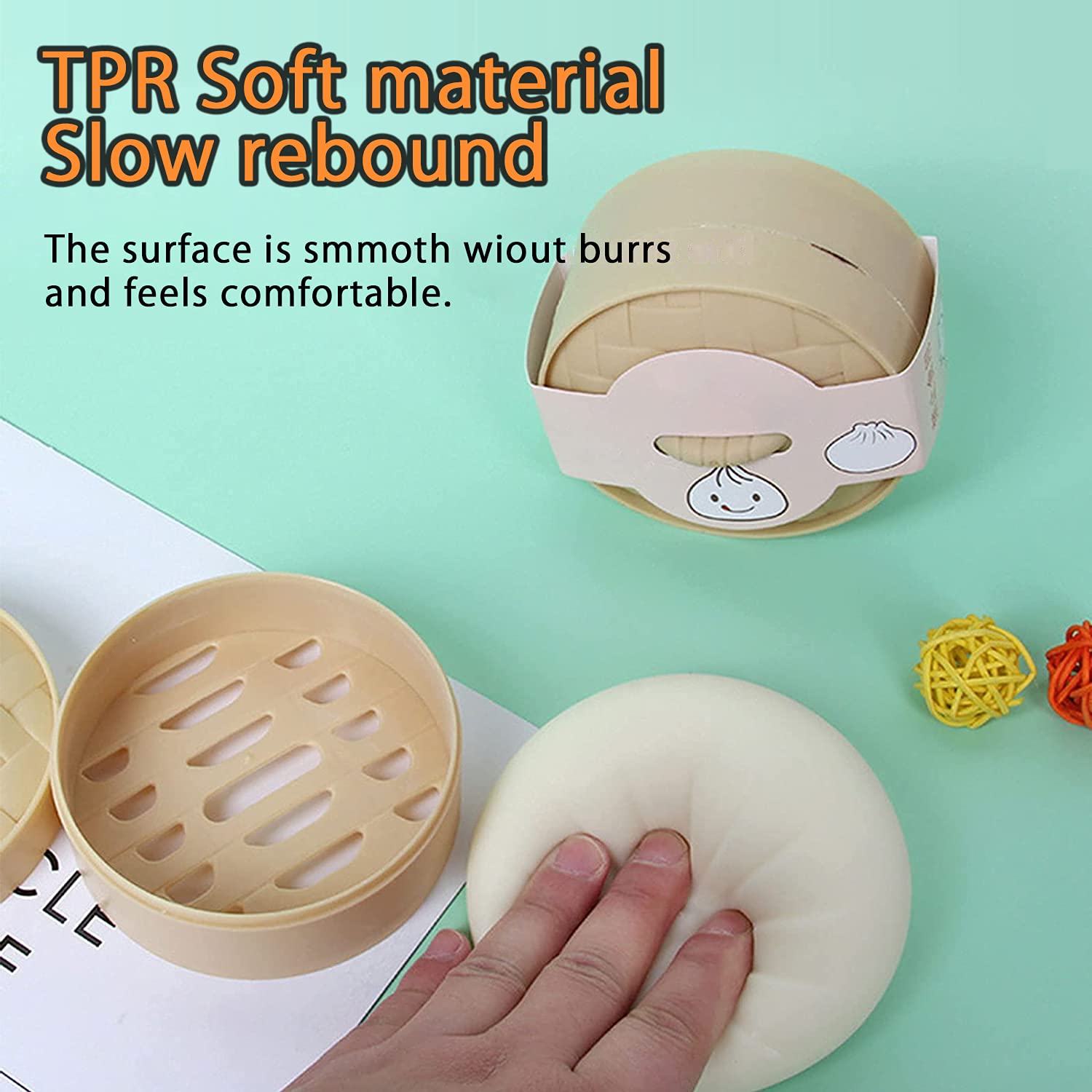 Soft Dumpling Squishy Toy - Stress Relief Fidget Baozi Ball for Adults & Kids | Anxiety Relief, Sensory Play, and Fun Squeeze Stress Ball | Perfect for Office, Home, and Travel Relaxation