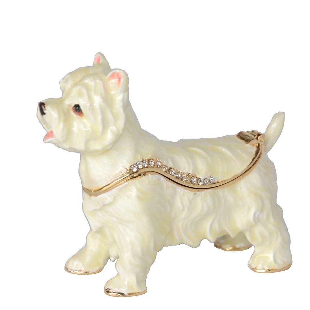 Westie Dog Jewelry Box - Handcrafted Miniature Sculpture Trinket Box for Jewelry & Keepsakes - Perfect for Home Decor, Gift Giving & Dog Lover Collections