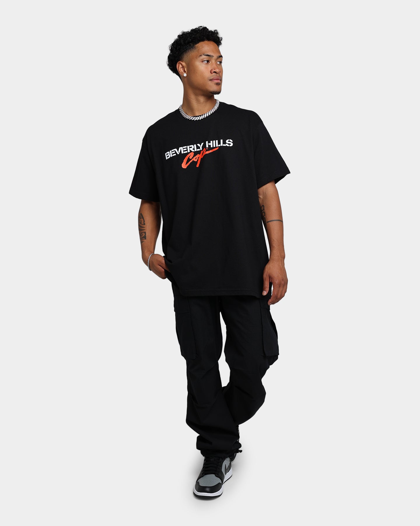 American Thrift Vintage Beverly Hills Cop BHC Logo T-Shirt - Black Cotton Tee for Men - Casual Wear & Movie Fan Gift