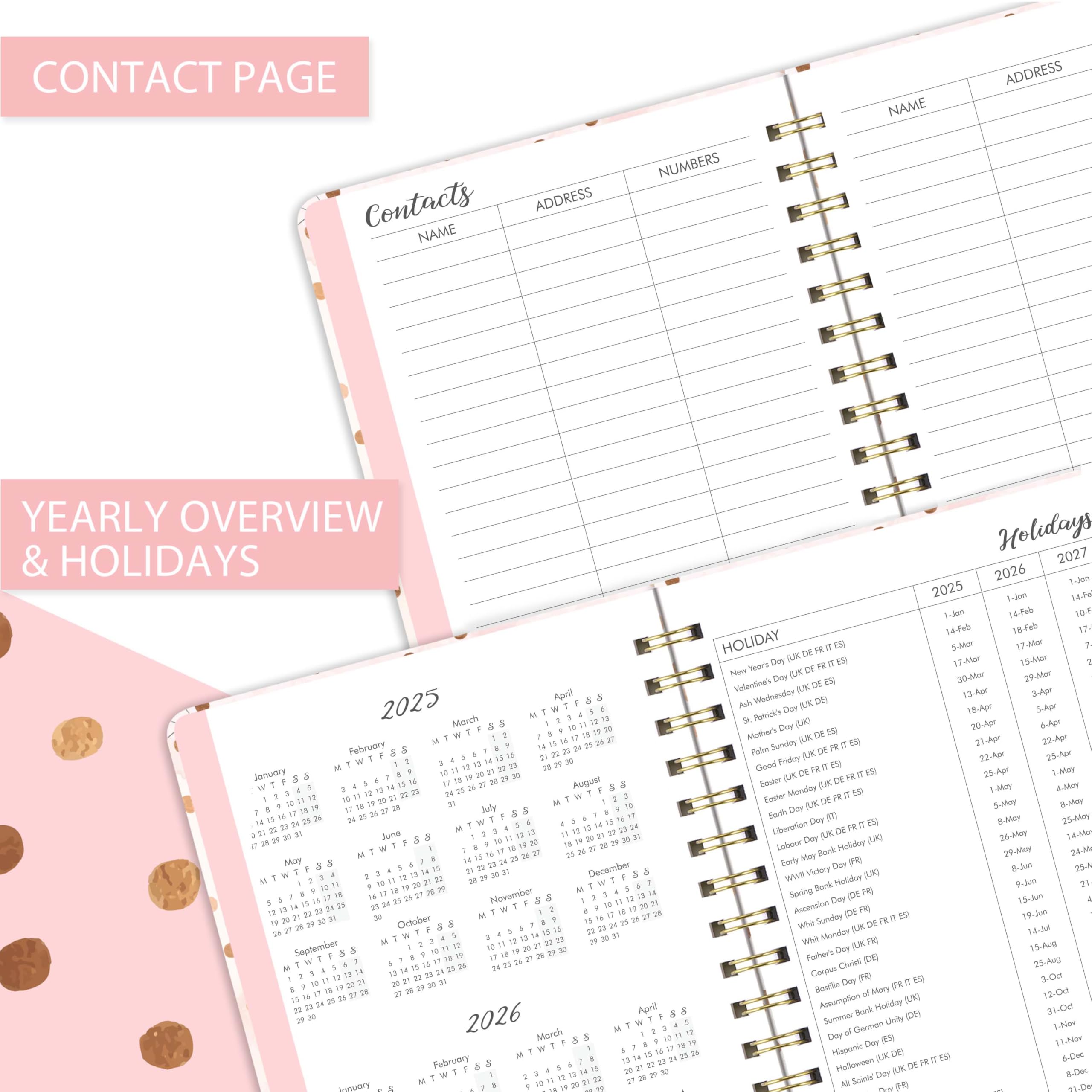 2025-2026 Academic Planner - A5 Weekly Diary from August 2025 to July 2026, 21.5 x 15.5 x 1.5 cm, Pink Cover | Perfect for Students, Teachers & Office Professionals
