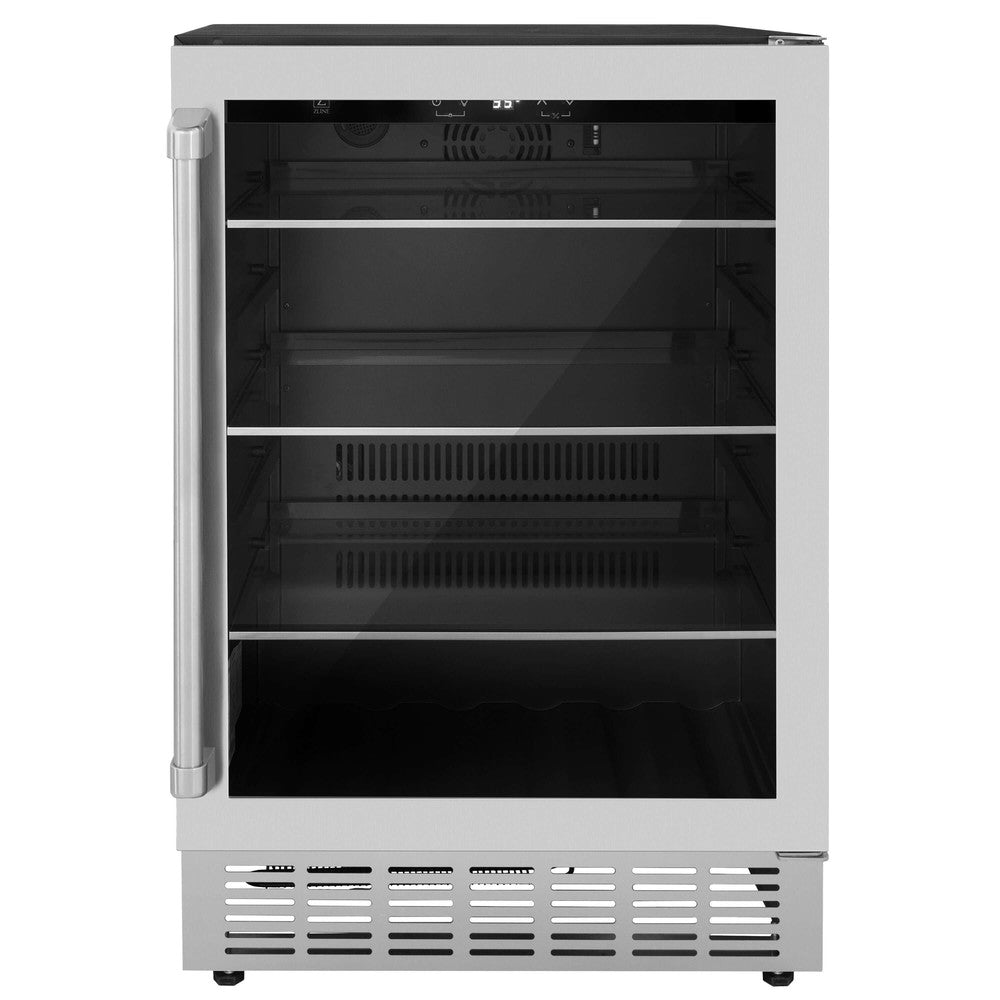 ZLINE 36 Inch Stainless Steel Kitchen Package - Gas Range, Range Hood, Microwave Drawer, Dishwasher & Beverage Fridge (5KP SGRRH36 MWDWV RBV) | Premium Appliance Bundle for Modern Kitchens, Home Chefs & Entertaining