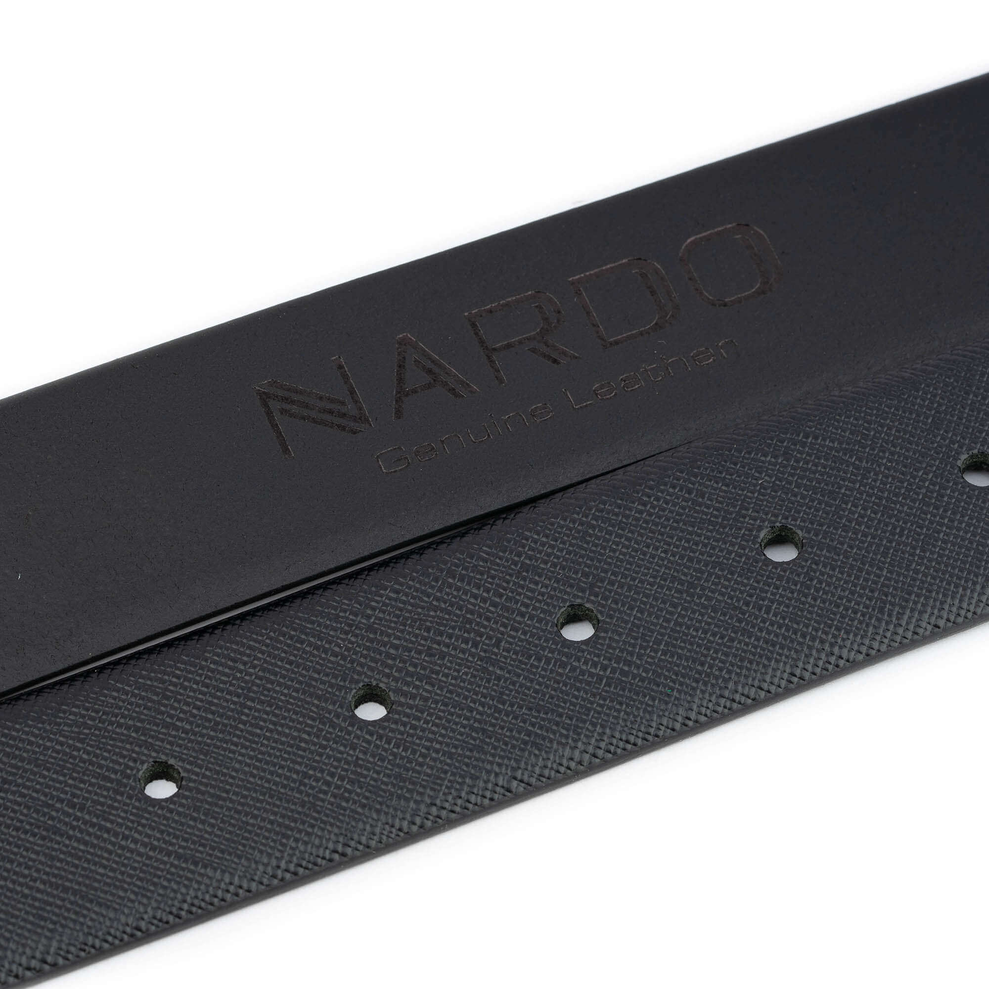 Men's Saffiano Leather Belt - Black Replacement Strap for Cartier Buckles | Premium Dress Belt for Business & Formal Occasions