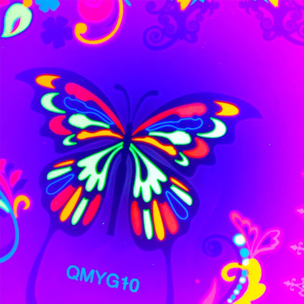 UV Glow Neon Temporary Tattoos - Waterproof Fake Body Art Stickers for Women & Men (21x15cm) | Hearts, Flowers, Butterflies & Armband Designs | Perfect for Parties, Festivals & Body Art Photography