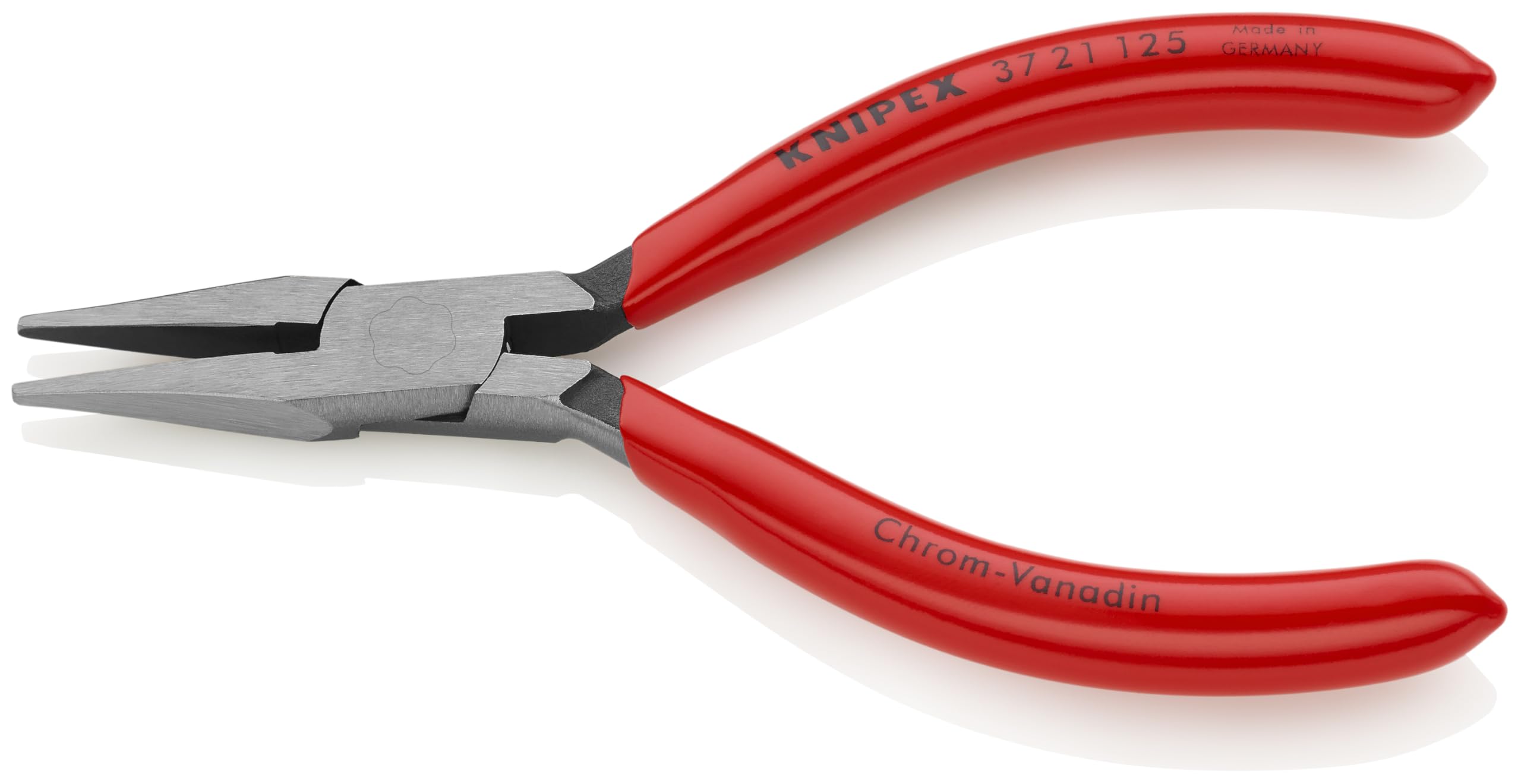 KNIPEX Electronics Gripping Pliers with Flat Pointed Tips - Red & Silver - Precision Tool for Electronics Repair, DIY Projects & Jewelry Making