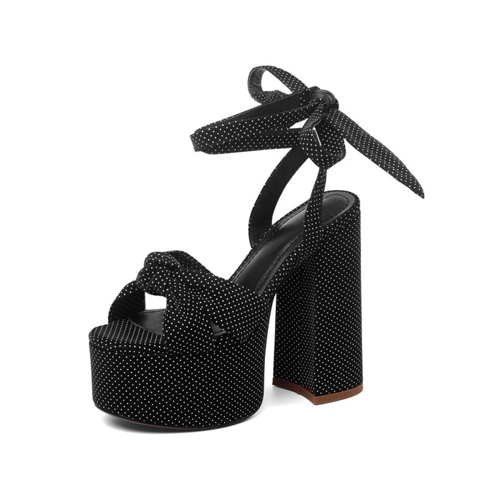 Women's Chunky High Heel Sandals - Open Toe Strappy Ankle Strap Platform Block Heel Dress Shoes for Party, Prom & Summer Weddings | Comfortable & Stylish for Evening Events, Date Nights & Special Occasions