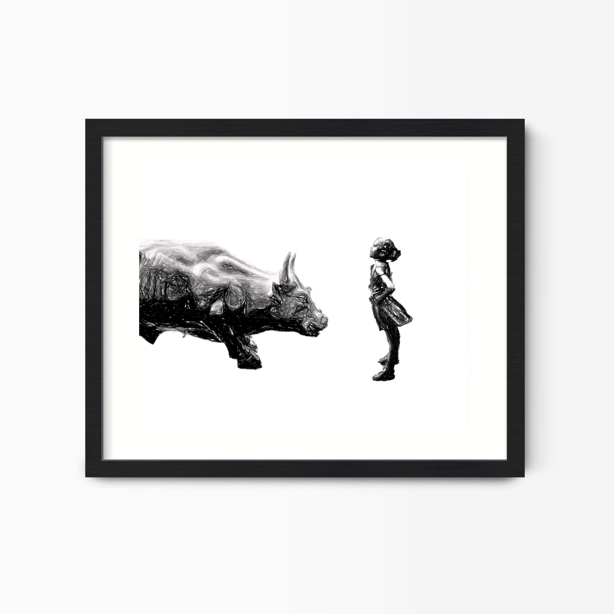 Feminist Wall Art Decor - Modern Memory Design Fearless Girl Picture Frame for Home & Office | Inspirational Gift for Women, Girls Room Decor, Motivational Wall Street Art