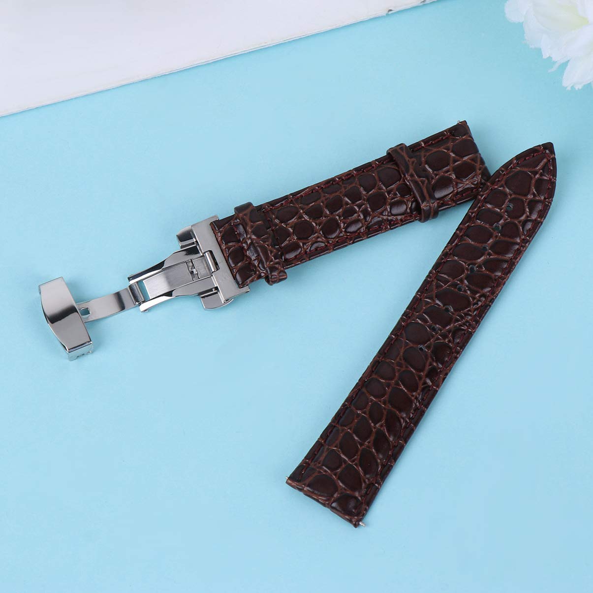 NICERIO Genuine Leather Watch Strap Replacement Band - Stylish & Durable Fashion Watch Accessory for Men & Women - Perfect for Business, Casual & Everyday Wear