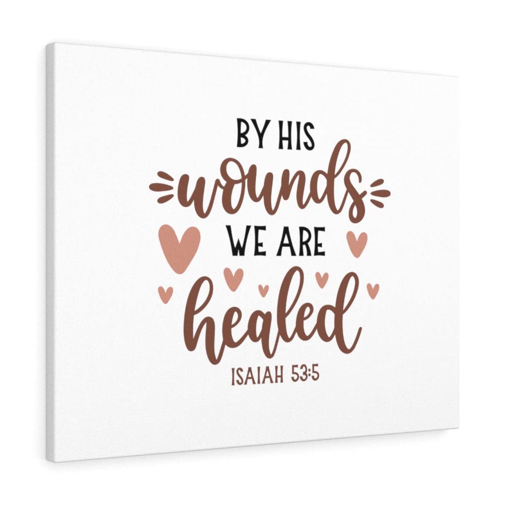 Healing Scripture Wall Art - Isaiah 53:5 Bible Verse Print - Christian Home Decor Gift - Ready to Hang Inspirational Wall Decor for Living Room, Bedroom & Church