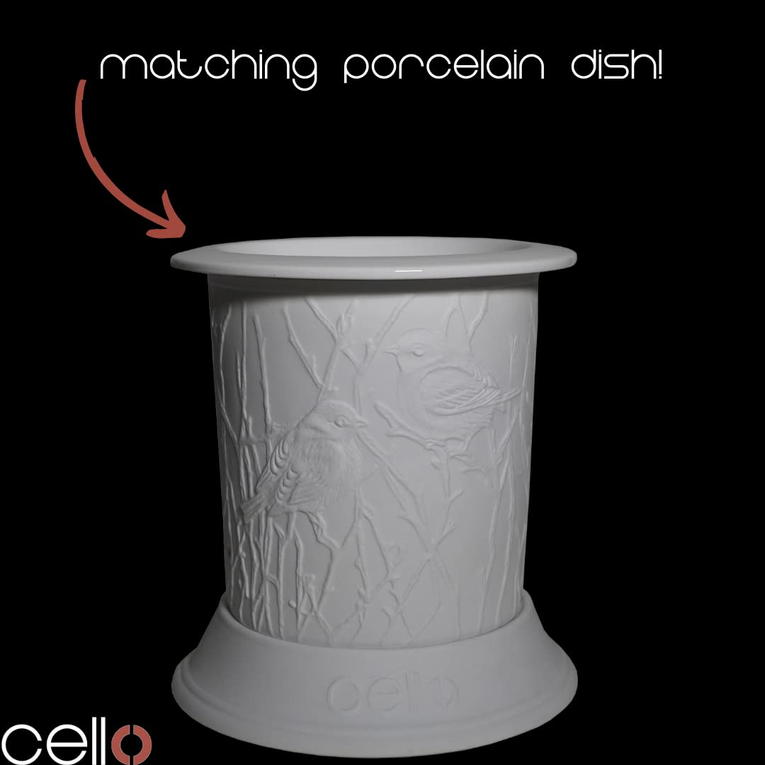 Premium Cello Electric Wax Warmer - Porcelain Bird Design for Home Aromatherapy | Perfect for Living Room, Bedroom, and Spa Relaxation