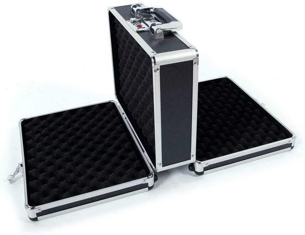 YeSbTx Heavy Duty Aluminum Gun Case - Secure Locking Pistol & Handgun Storage Box for Shooting Range, Action Sports & Weapon Safety | Durable Black Hard Case for Firearm Protection & Special Equipment Storage