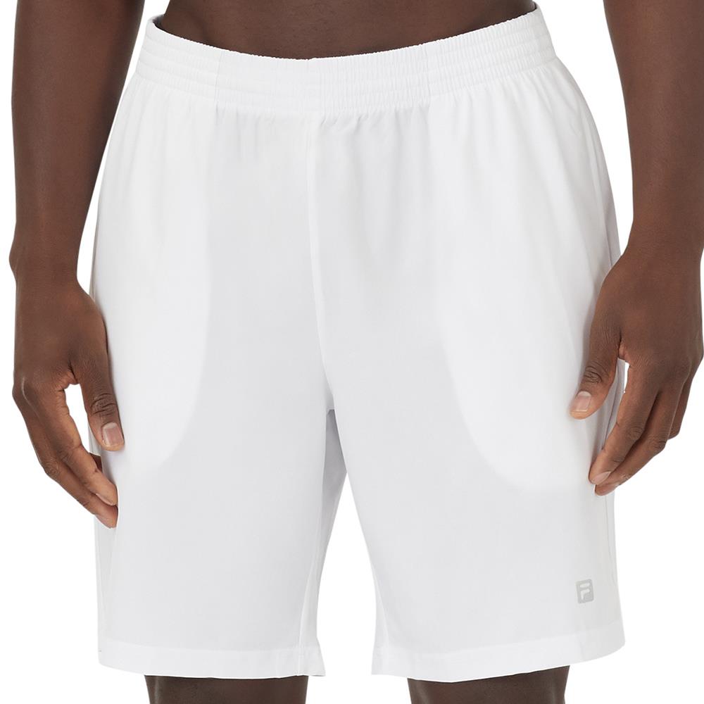 Fila Men's Essentials Modern Fit 8-Inch Athletic Shorts - White - Perfect for Gym, Running & Casual Wear