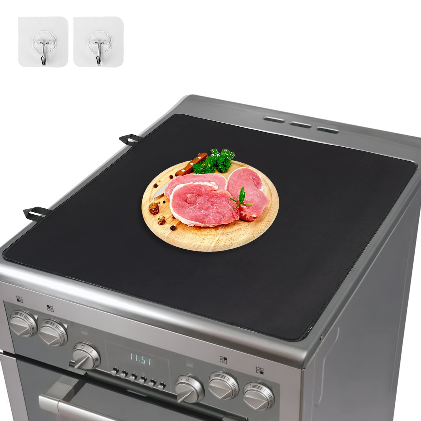 Electric Stove Burner Covers - Heat Resistant, Non-Stick & Washable Stove Top Protectors for Glass Electric Stoves (28.5