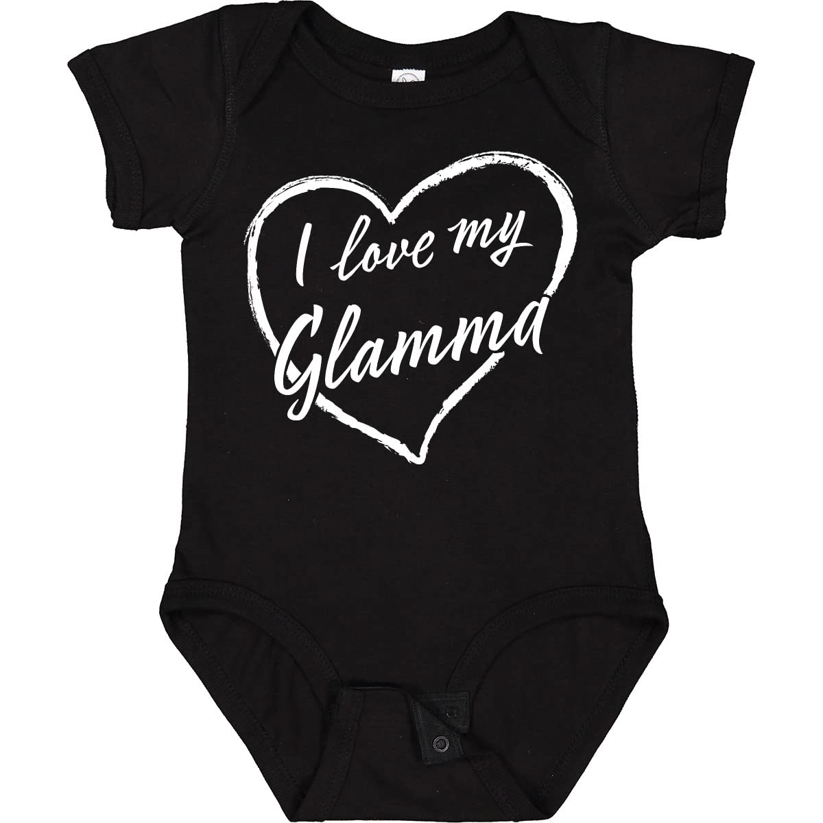 Inktastic I Love My Glamma White Chalk Heart Baby Bodysuit - Cute Outfit for Grandmother's Day, Family Photos & Special Occasions
