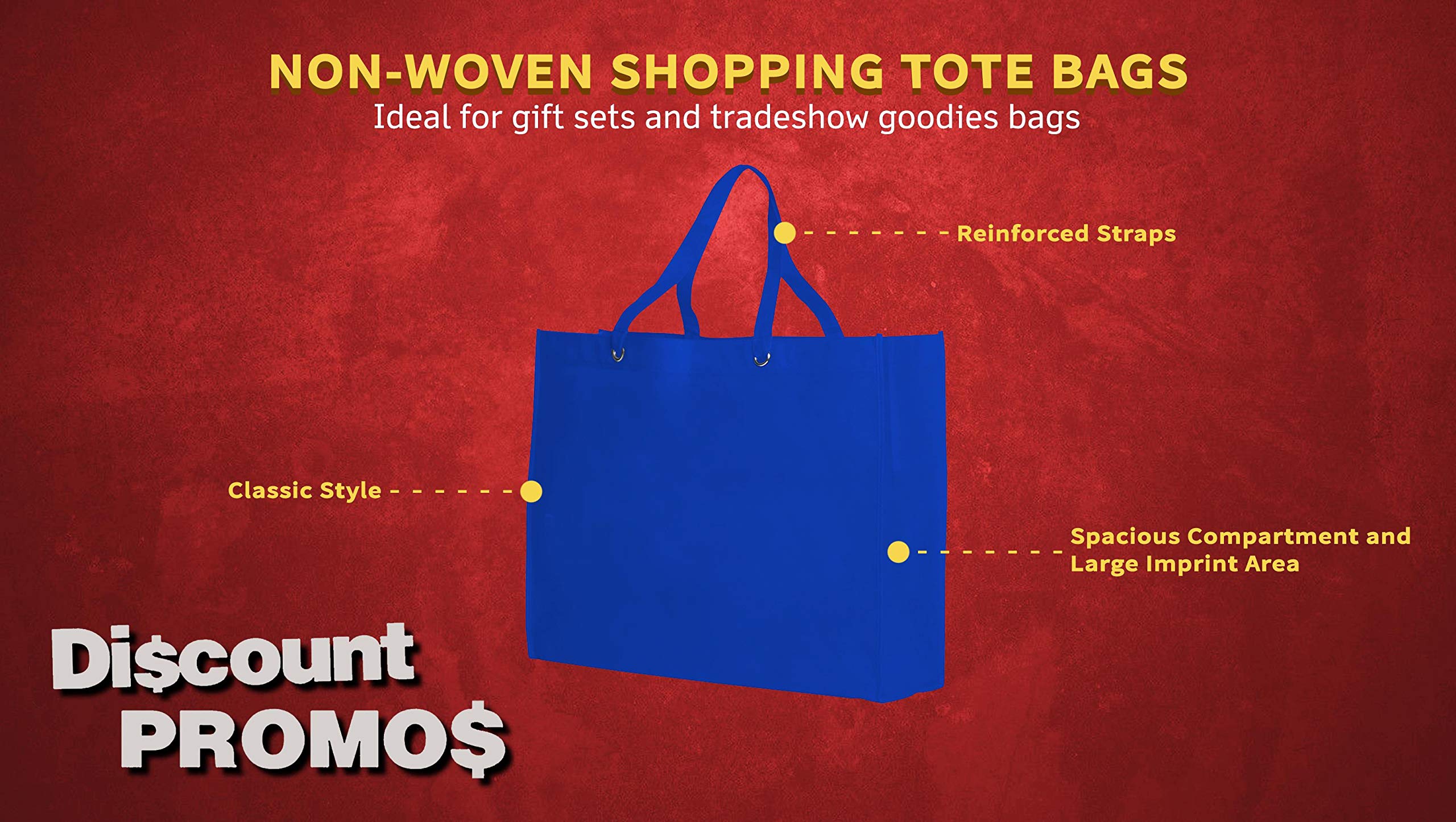 10 Pack Reusable Canvas Shopping Tote Bags - Eco-Friendly Grocery Bags for Shopping, Farmers Market & Travel - Blue (Great for Groceries, Beach Trips & Daily Errands)