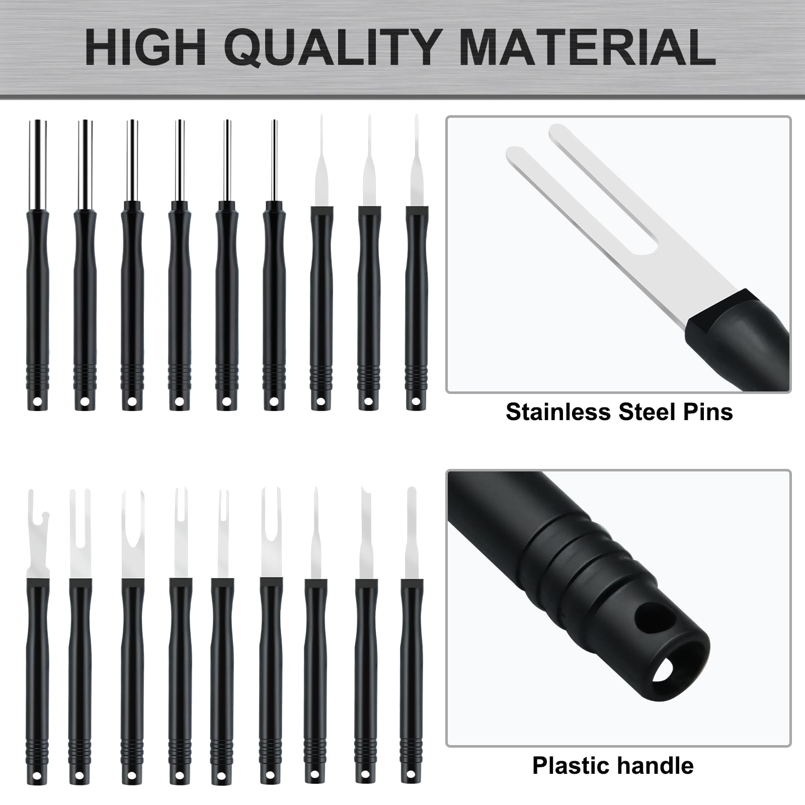 18-Piece Terminal Removal Tool Kit - Automotive Connector Pin Extractor Set for Electrical Systems | Wire Terminal Depinning Tools for Most Connectors | Perfect for Car Repairs & DIY Electrical Projects