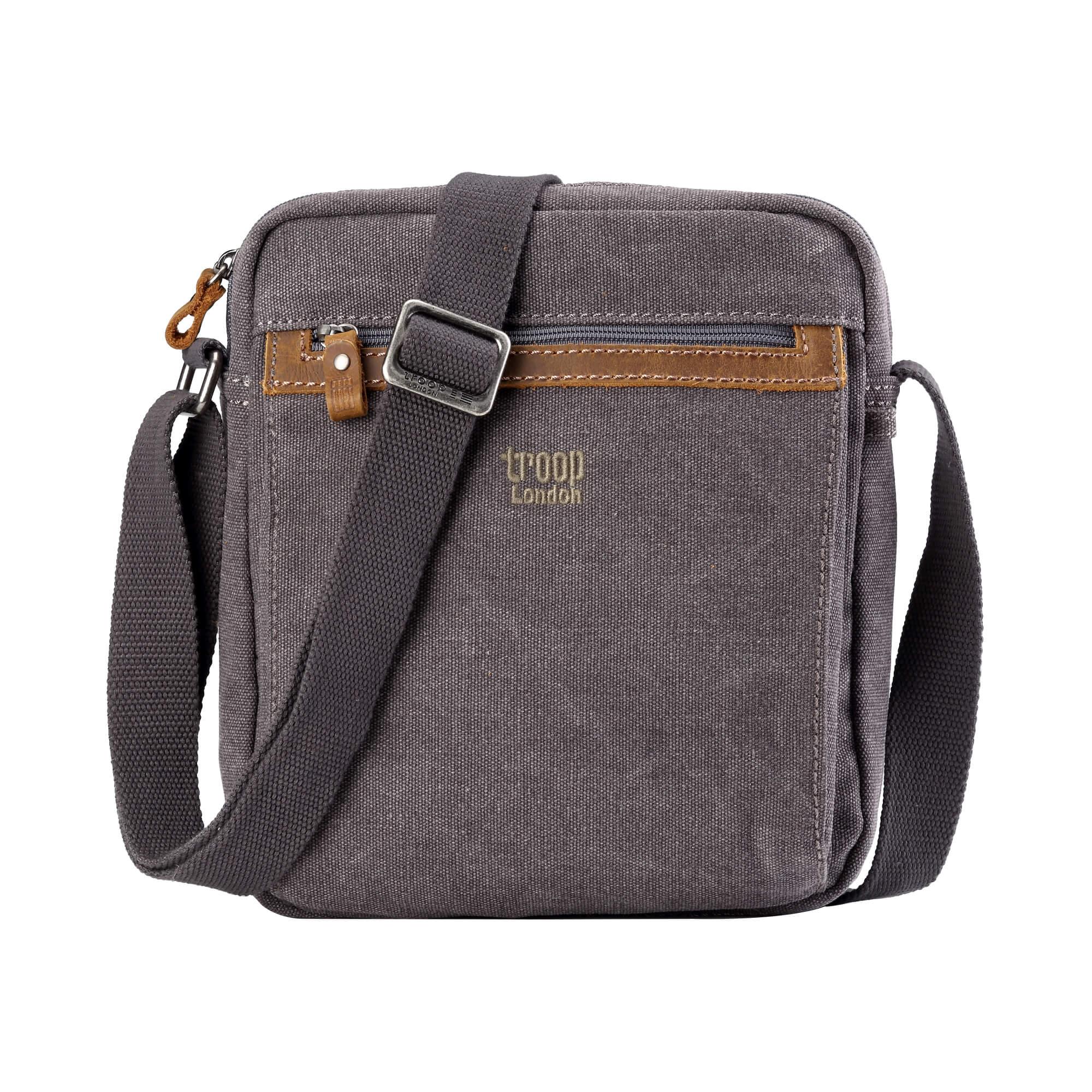 Troop London Classic Canvas Crossbody Bag for Men & Women - Stylish & Durable Shoulder Bag for Travel, Work & Everyday Use