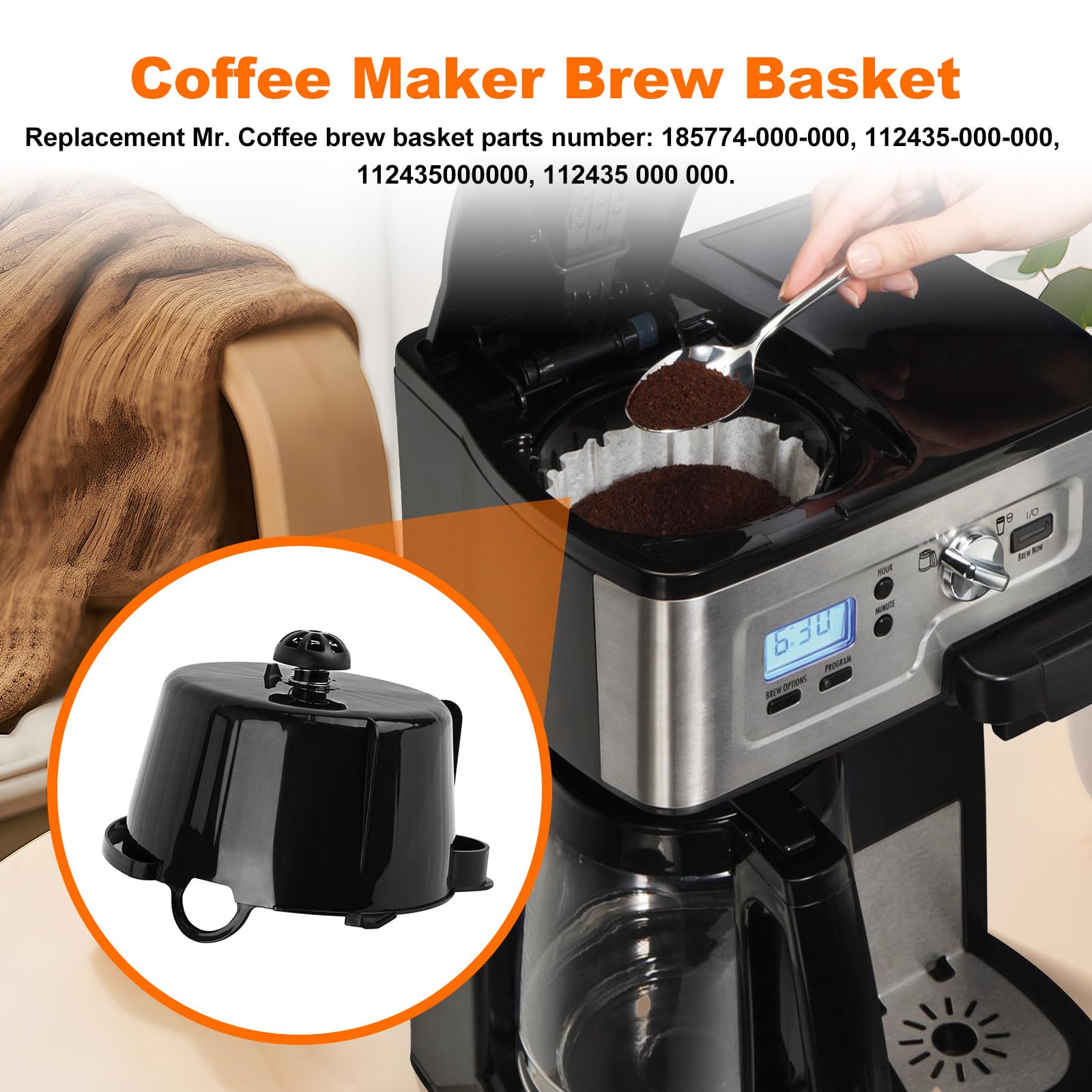 Mr. Coffee Replacement Brew Basket 185774-000-000 - Compatible with PJX23-DW12 & DW13 Coffee Makers | Perfect for Home & Office Use
