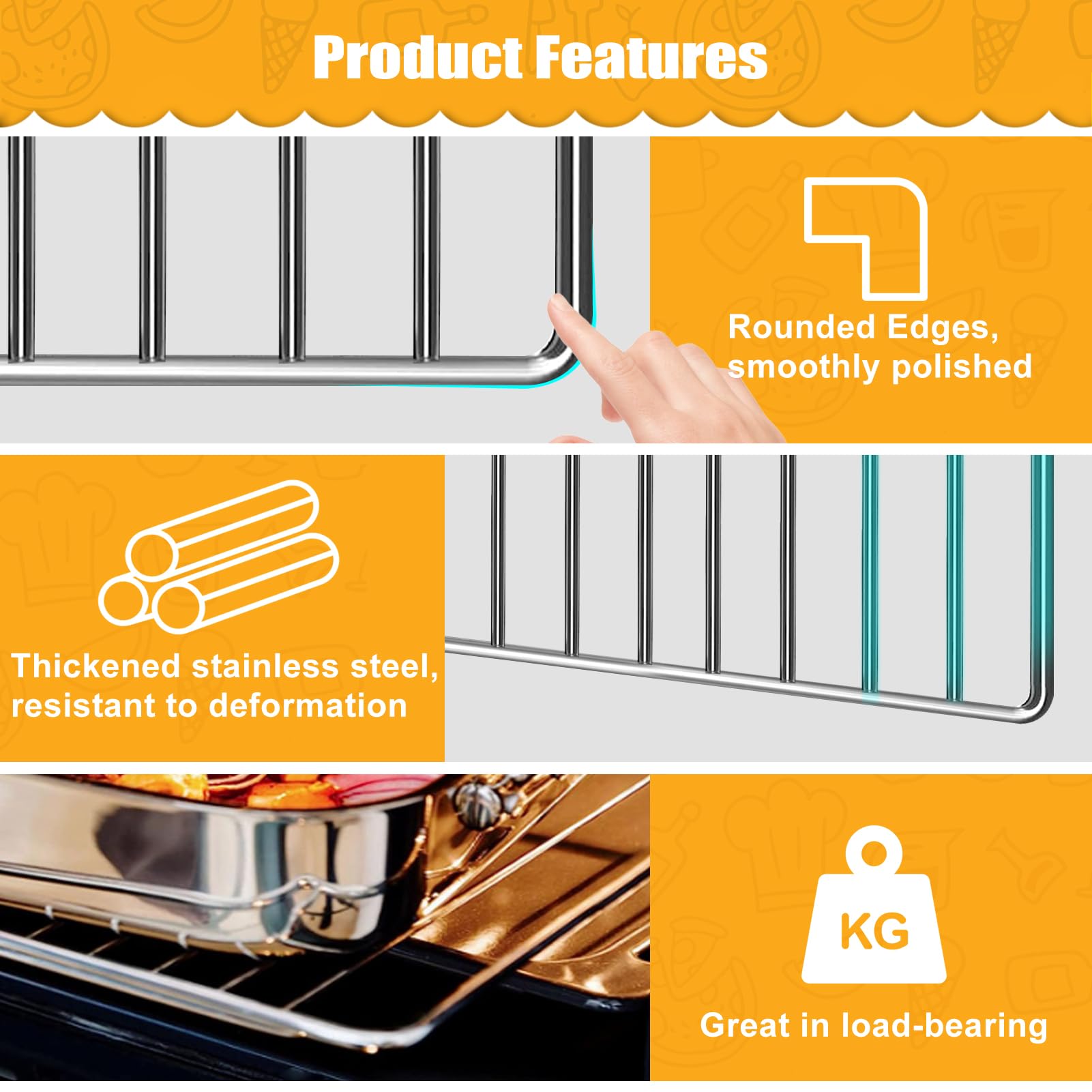 Stainless Steel Air Fryer Rack for Ninja Foodi 10-in-1 SP101 Digital Air Fryer Oven | 13.4''x13.4'' Roasting, Steaming & Baking Tray | Dishwasher Safe Accessories | Perfect for Grilling, Roasting & Meal Prep