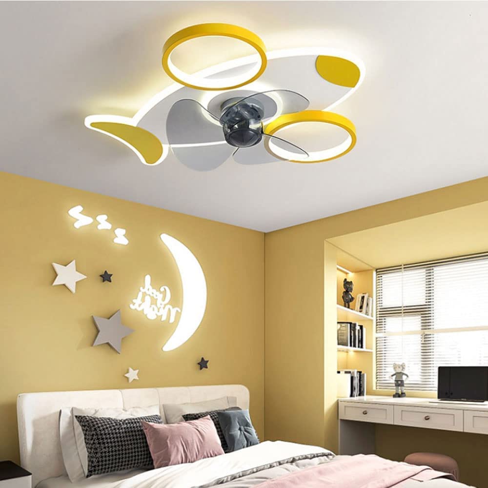 **White Ceiling Fan with Light for Kids Room - Dimmable LED, 3 Color Temperatures & Remote Control - Perfect for Bedroom, Living Room & Nursery**