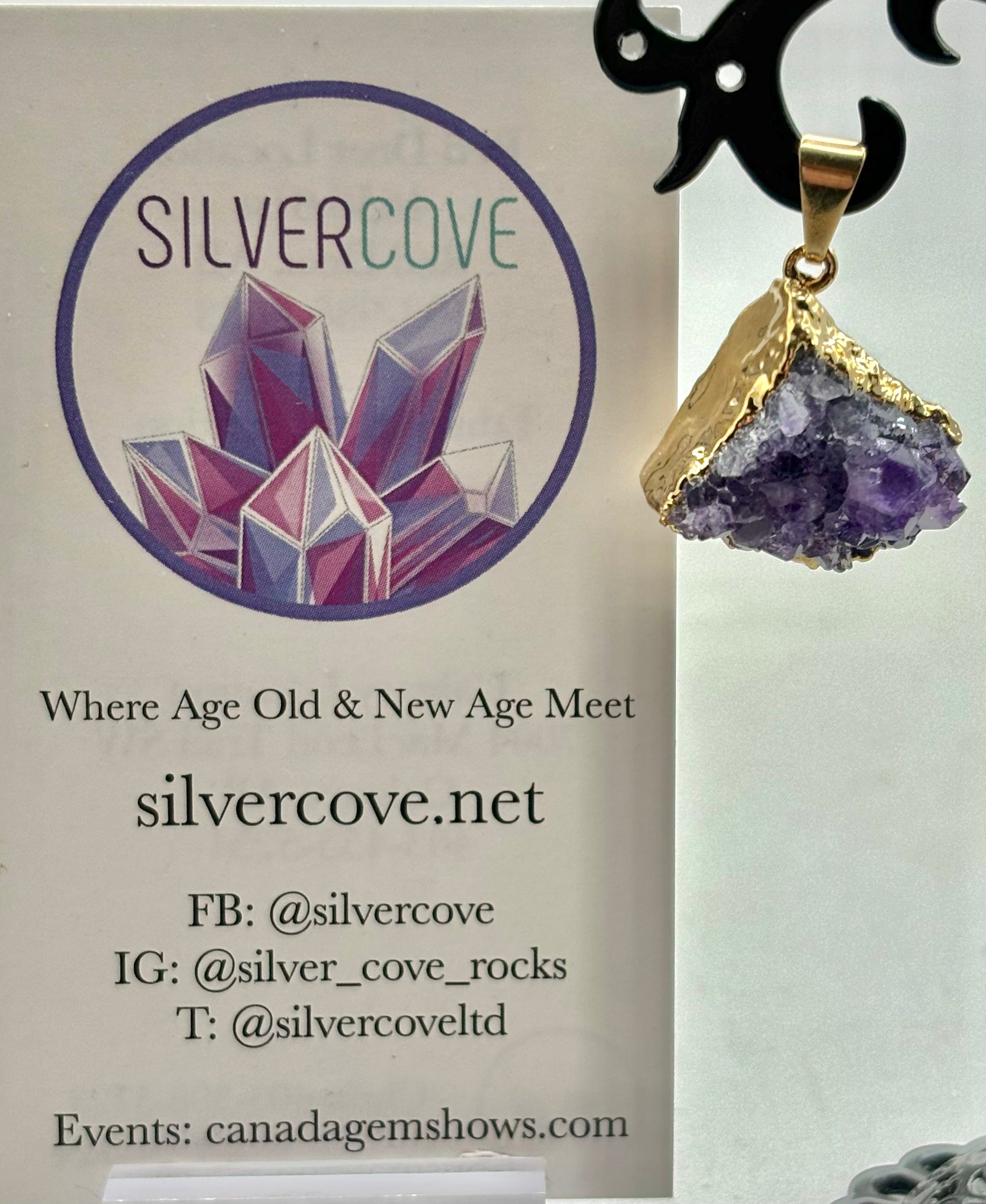 Natural Amethyst Cluster Gold Foil Pendant Necklace - Healing Crystal Jewelry for Women, Spiritual Gift & Energy Protection | Perfect for Meditation, Yoga & Chakra Balancing