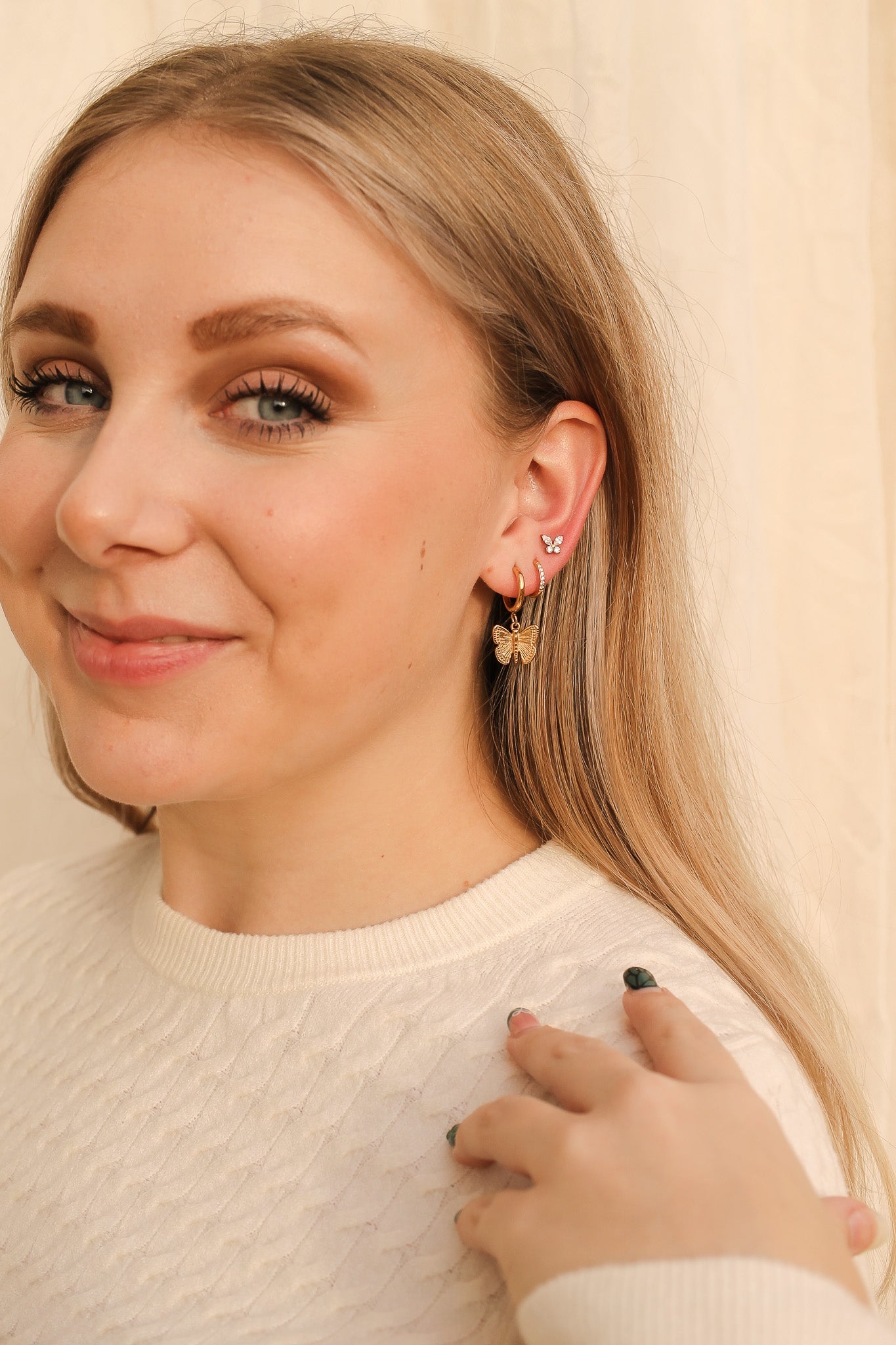 Crystal Butterfly Flat Back Stud Earrings - Elegant & Dainty Jewelry for Women | Perfect for Parties, Weddings & Everyday Wear