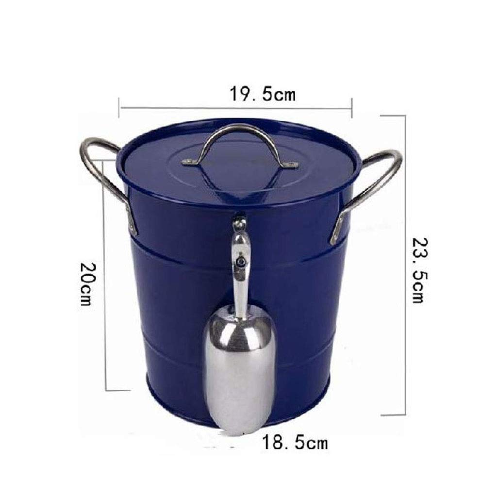 Premium Blue Metal Ice Bucket Set with Lid & Scoop - Double Walled Stainless Steel Chiller for Wine, Champagne & Beverages - Perfect for Parties, Weddings & Outdoor Gatherings