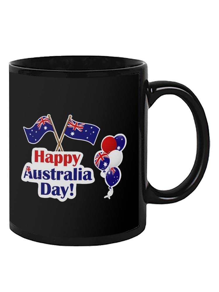 Australia Day Balloons & Flag Mug - Patriotic Coffee Cup for Celebrations, Perfect for Home Decor & Gifting