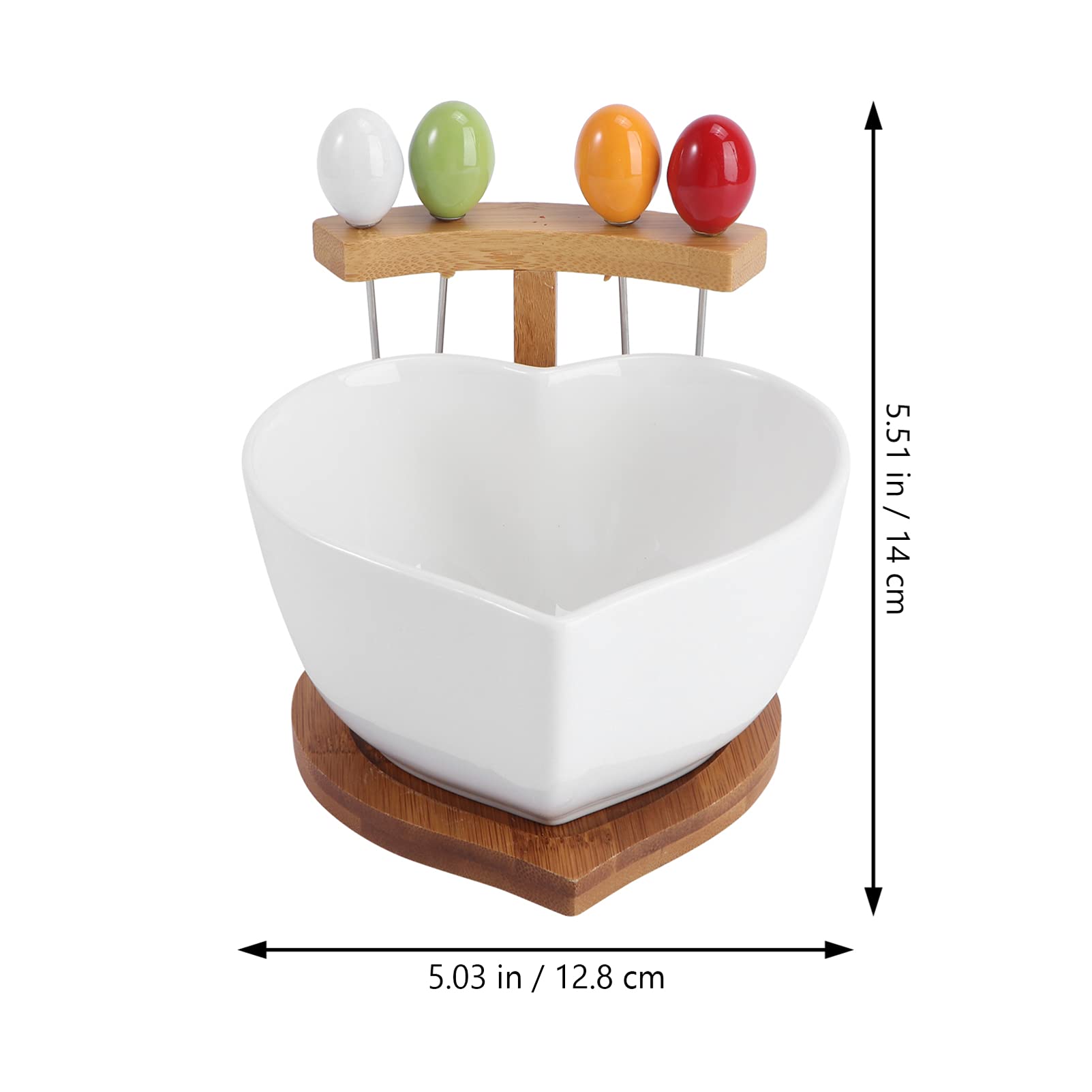Hemoton 1 Set Porcelain Salad Bowls - 6-Piece Heart-Shaped Dessert Bowls for Ice Cream, Fruits, Nuts, Snacks | Elegant Sugar Bowls & Appetizer Plates | Perfect for Parties, Tea Time, and Home Decor