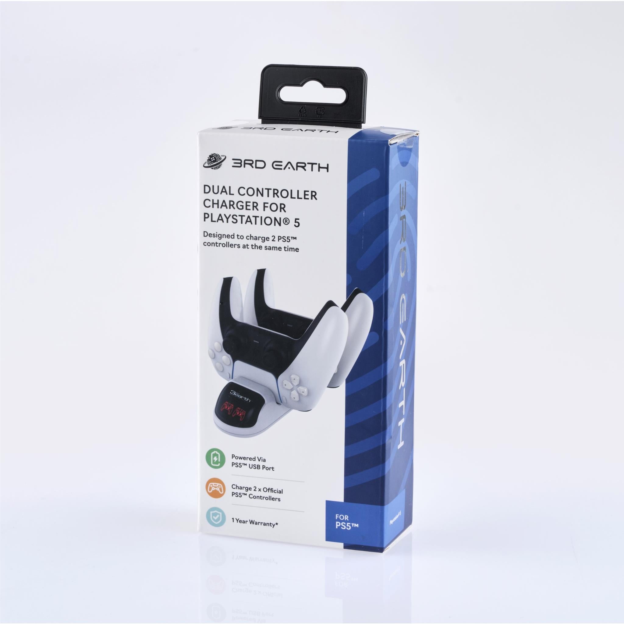 3rd Earth Dual Controller Charger for PlayStation 5™ - Fast Charging Dock Station with LED Indicators - Perfect for Gaming Enthusiasts & Multiplayer Sessions