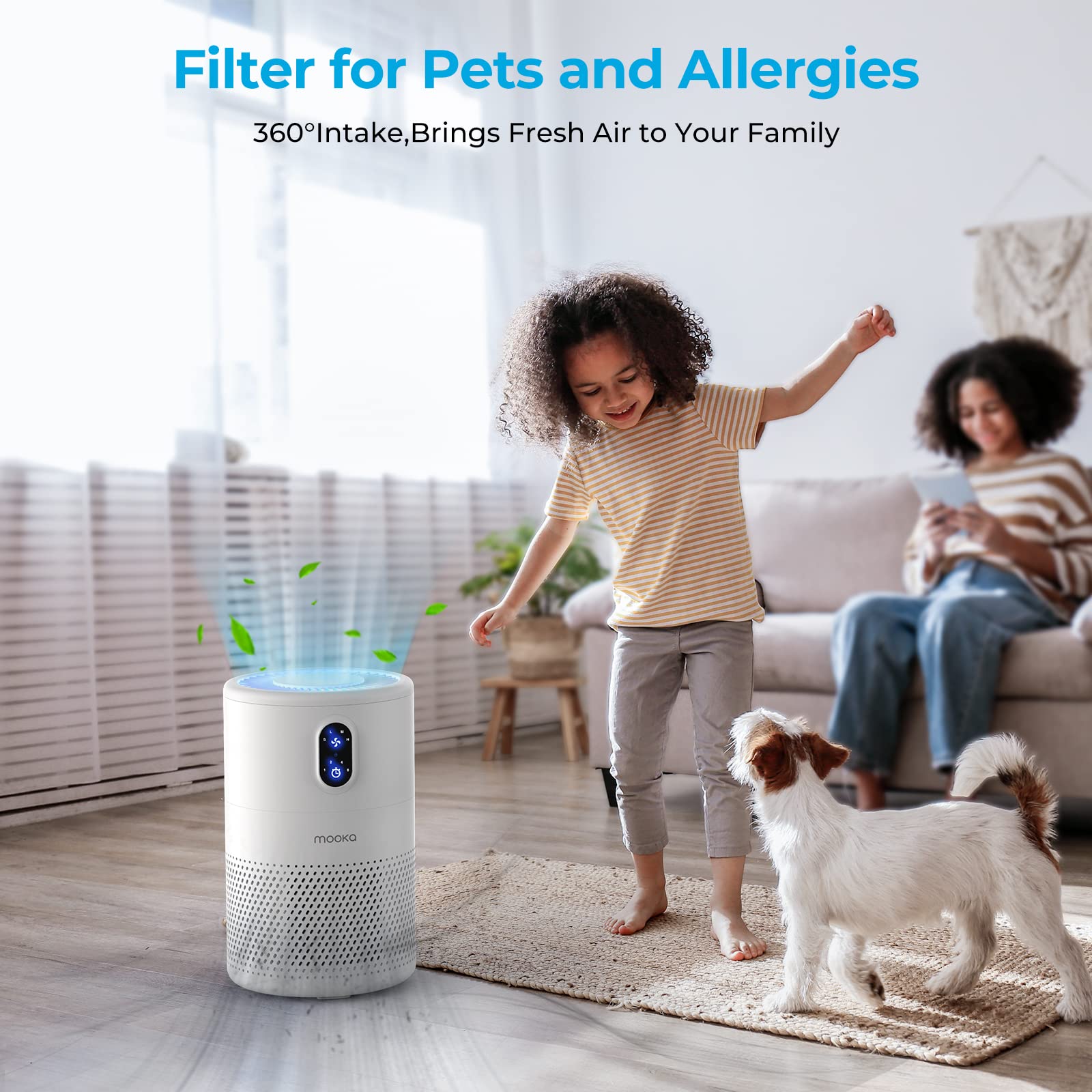 MOOKA Official Certified HEPA Replacement Filter for B-D02L/B-D02 Air Purifier (2-Pack) - Compatible with Bedroom, Office & Home Use - Improves Air Quality & Reduces Allergens