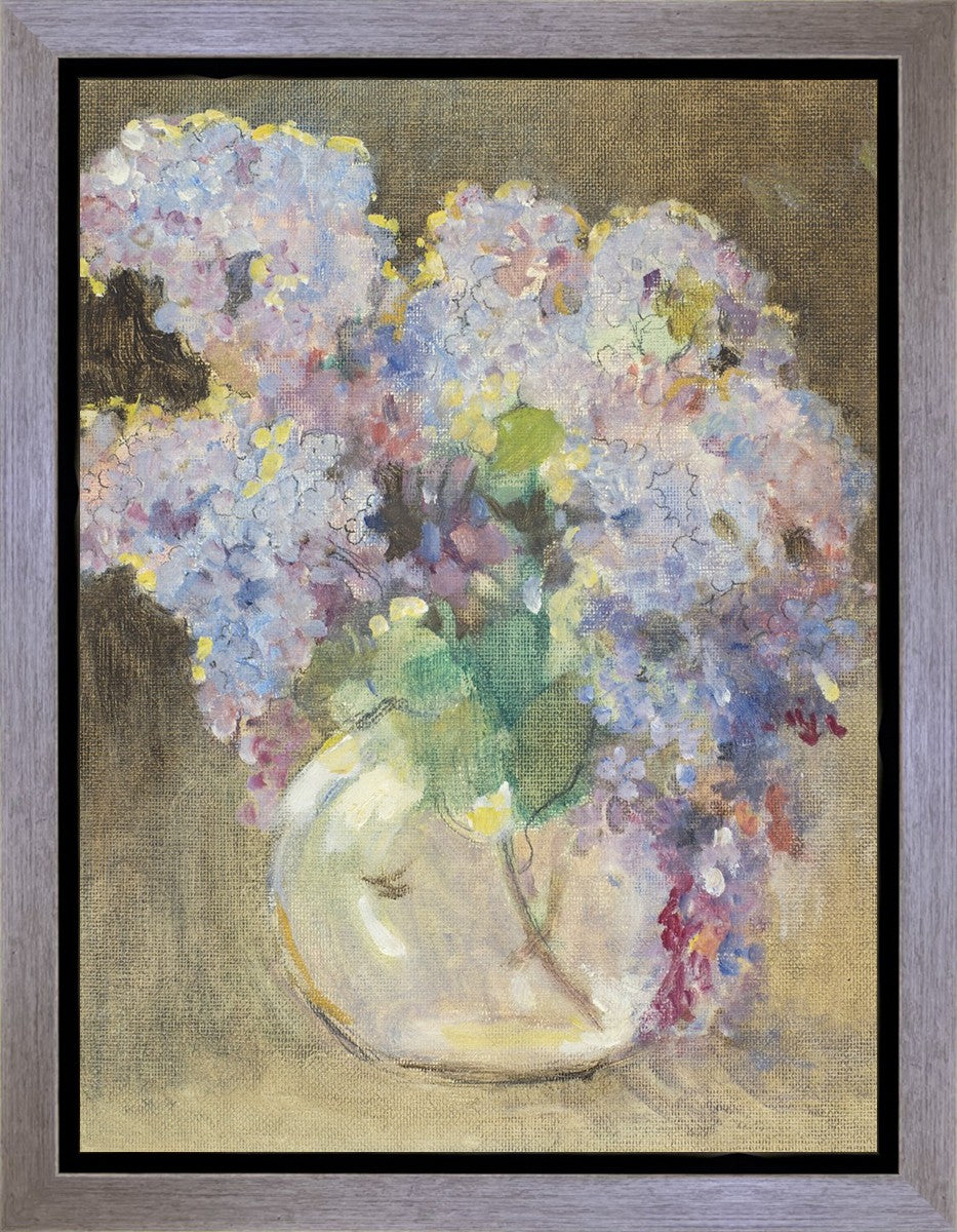 Stunning Hydrangeas in Glass Vase - Premium Gallery Wrap Canvas Wall Art - Perfect for Living Room, Bedroom & Office Decor