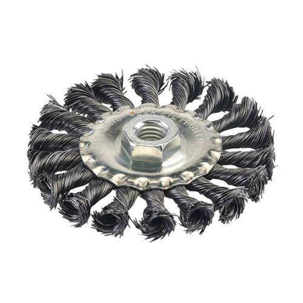 Silverline Tools 656640 - 115mm Steel Wire Twist Brush for Metal Cleaning, Rust Removal & Surface Preparation | Ideal for DIY Projects, Automotive Repair & Industrial Use
