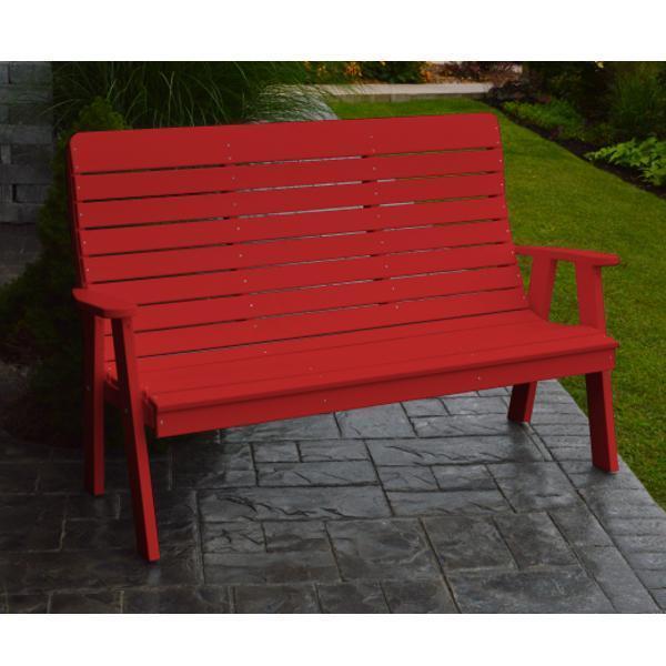 A & L Furniture Poly Winston Garden Bench - Outdoor Patio Seating for Backyard, Porch, and Garden - Weather-Resistant and Durable Polyethylene Material