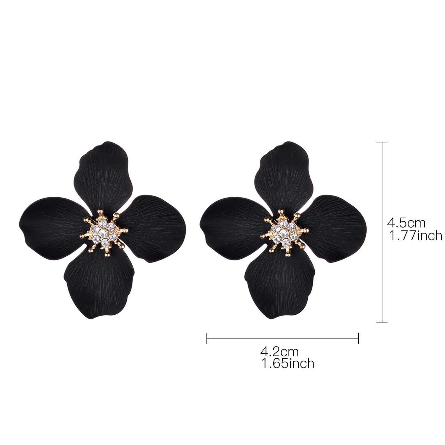 Nicole Miller New York Leaf Flower Crystal Stud Earrings - Elegant Jewelry for Women, Perfect for Weddings, Parties & Everyday Wear