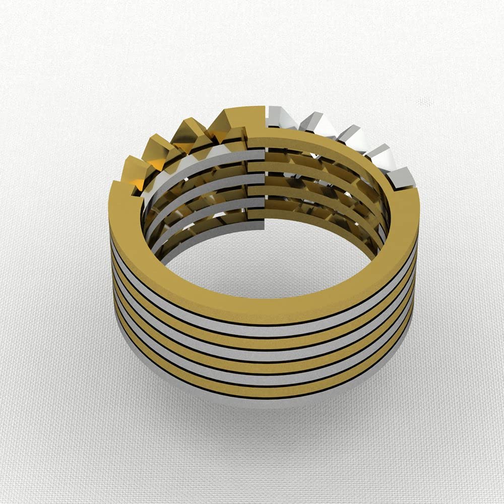 14K Gold Plated 925 Sterling Silver Dual Tone Puzzle Ring - Interlocking Knot Design for Women & Men - Perfect Gift for Him, Her, Dad - Available in All Sizes - Ideal for Anniversaries, Weddings & Special Occasions