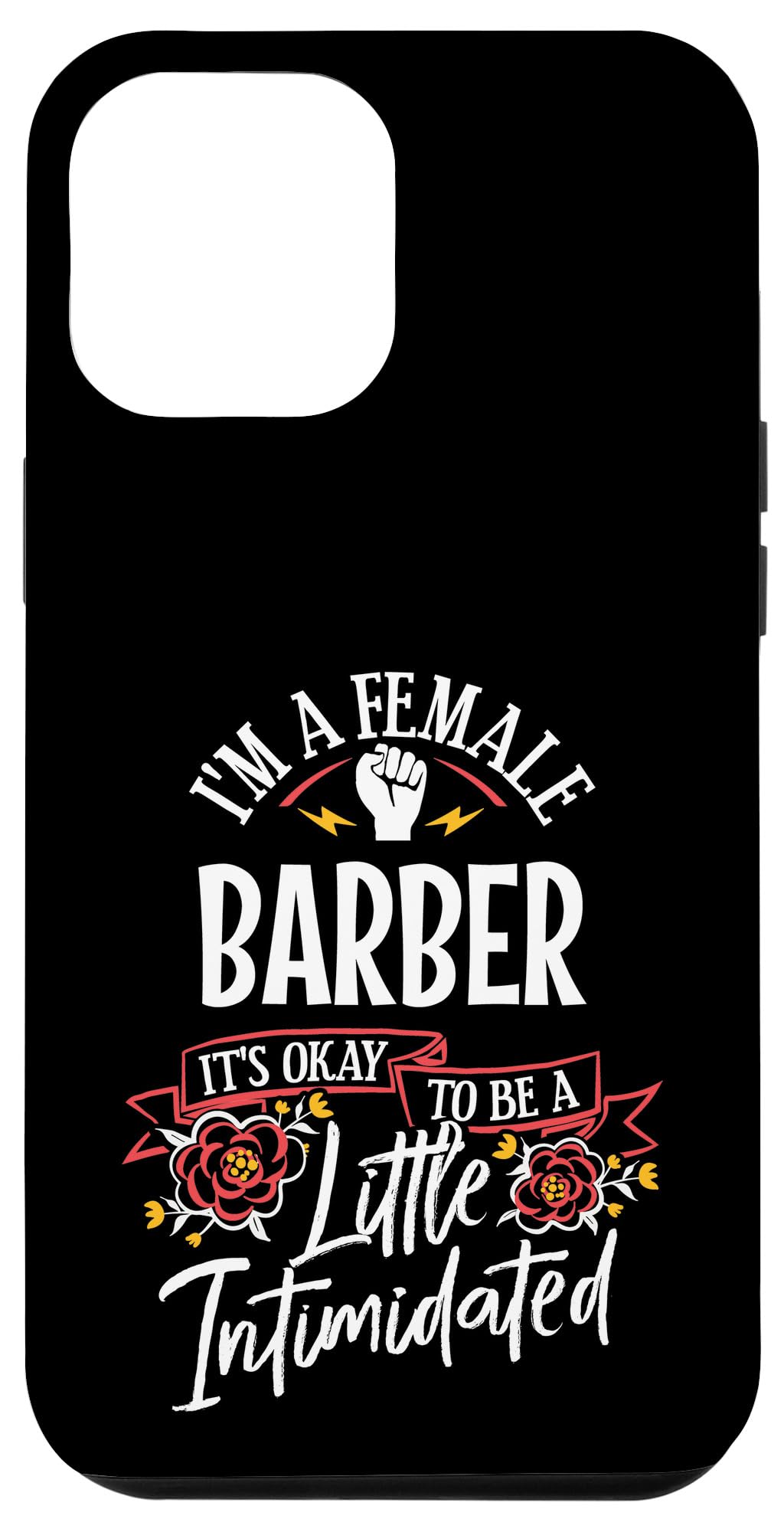 iPhone 12 Pro Max Case - Durable Protective Cover with Strong Woman Barber Design - Funny Birthday Gift for Women - Perfect for Work, Travel & Everyday Use