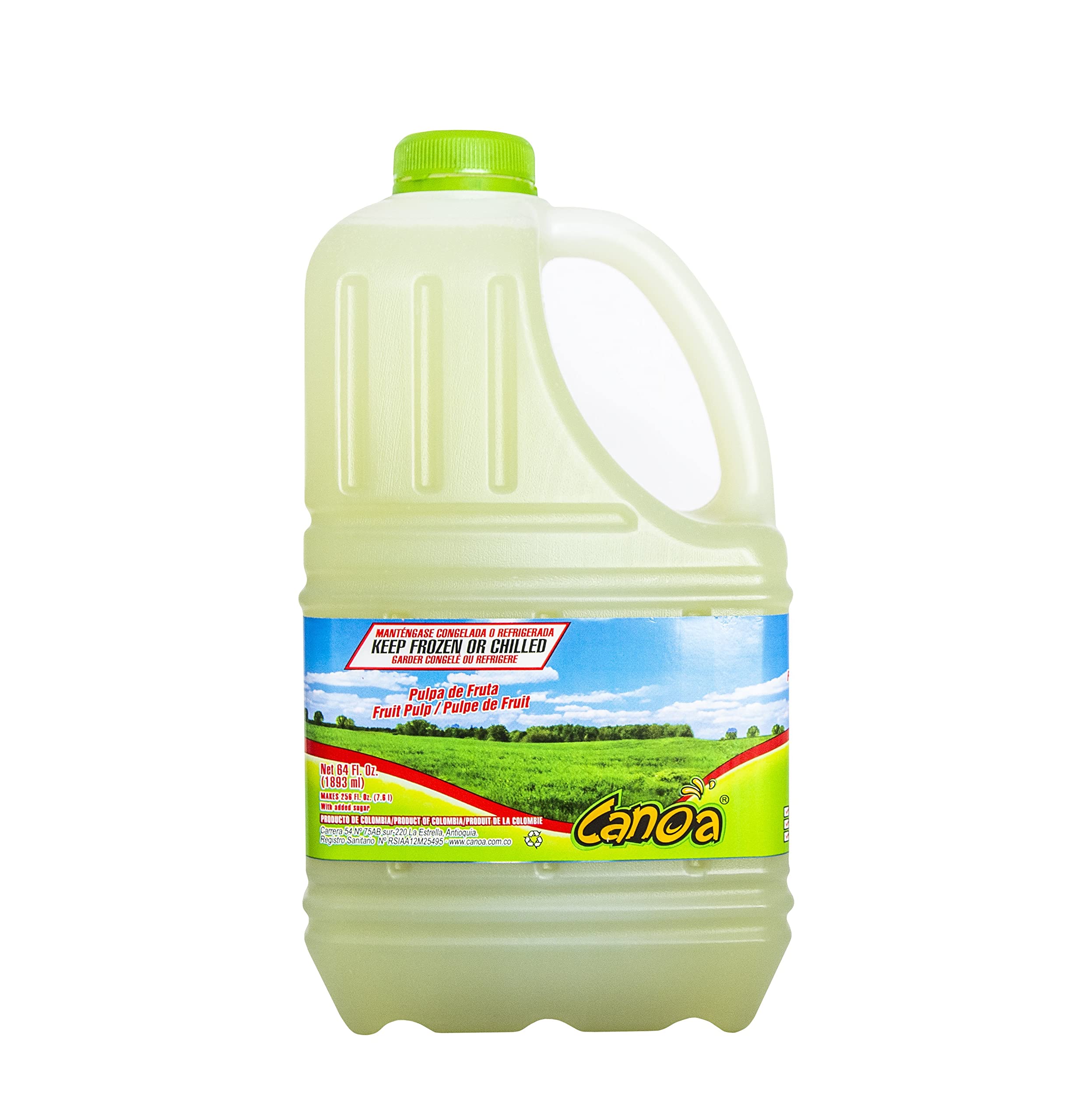 Organic Canoa Fruit Pulp - 100% Natural Real Fruit Puree - 64 Fl Oz (1.89L) - Perfect for Juices, Smoothies, Cocktails, Desserts & Baking - Non-GMO, No Added Sugar - Choose from Tropical Flavors Like Papaya, Mango & More - Great for Home Bars, Cafes & Healthy Snacking